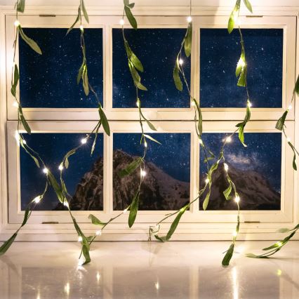 Aigostar - LED Solar chain 70xLED/4x1m IP65 300 mAh warm white olive