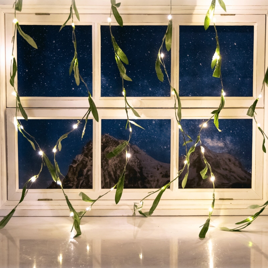 Aigostar - LED Solar chain 70xLED/4x1m IP65 300 mAh warm white olive