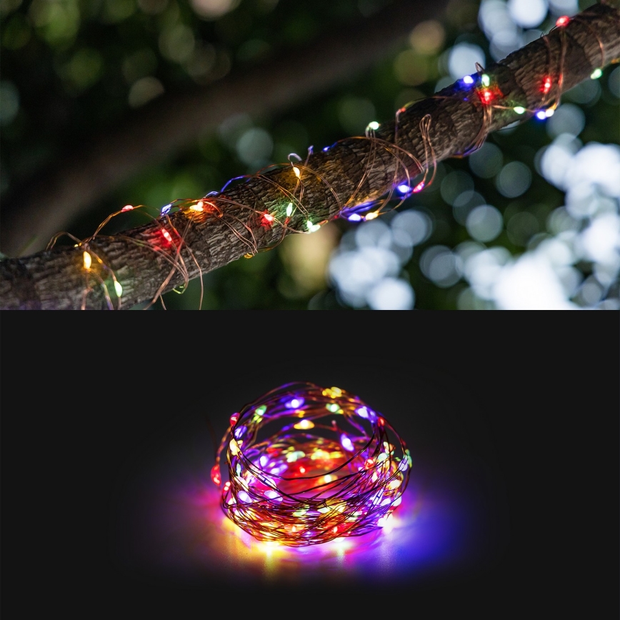 Aigostar - LED Solar chain LED/8 functions 12m 800 mAh IP65 800 mAh multicolor