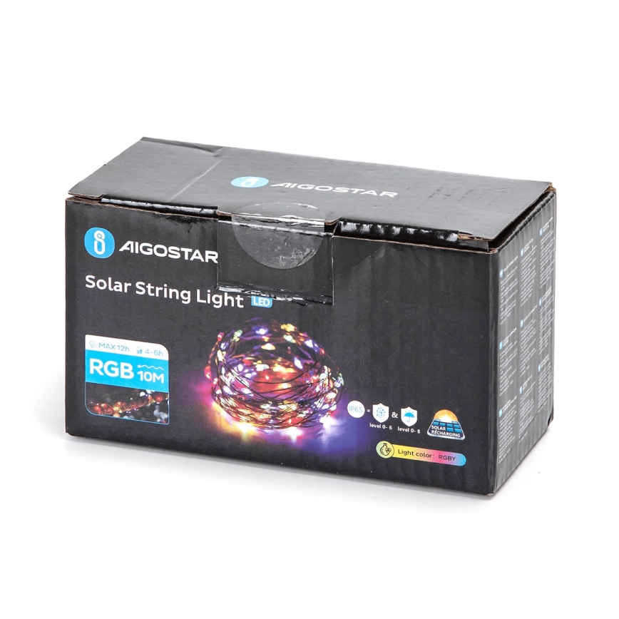 Aigostar - LED Solar chain LED/8 functions 12m 800 mAh IP65 800 mAh multicolor