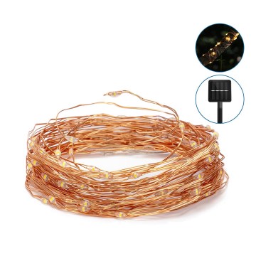 Aigostar - LED Solar chain LED/8 functions 12m IP65 warm white