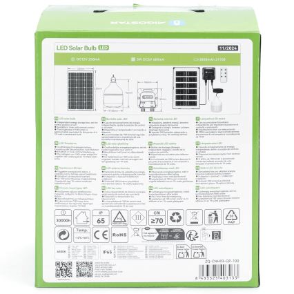 Aigostar - LED Solar chandelier LED/35W/12V 3000 mAh 6500K d. 10 cm + remote control
