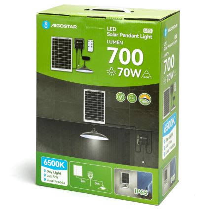 Aigostar - LED Solar chandelier LED/70W/12V 6000 mAh 6500K d. 23,5 cm + remote control