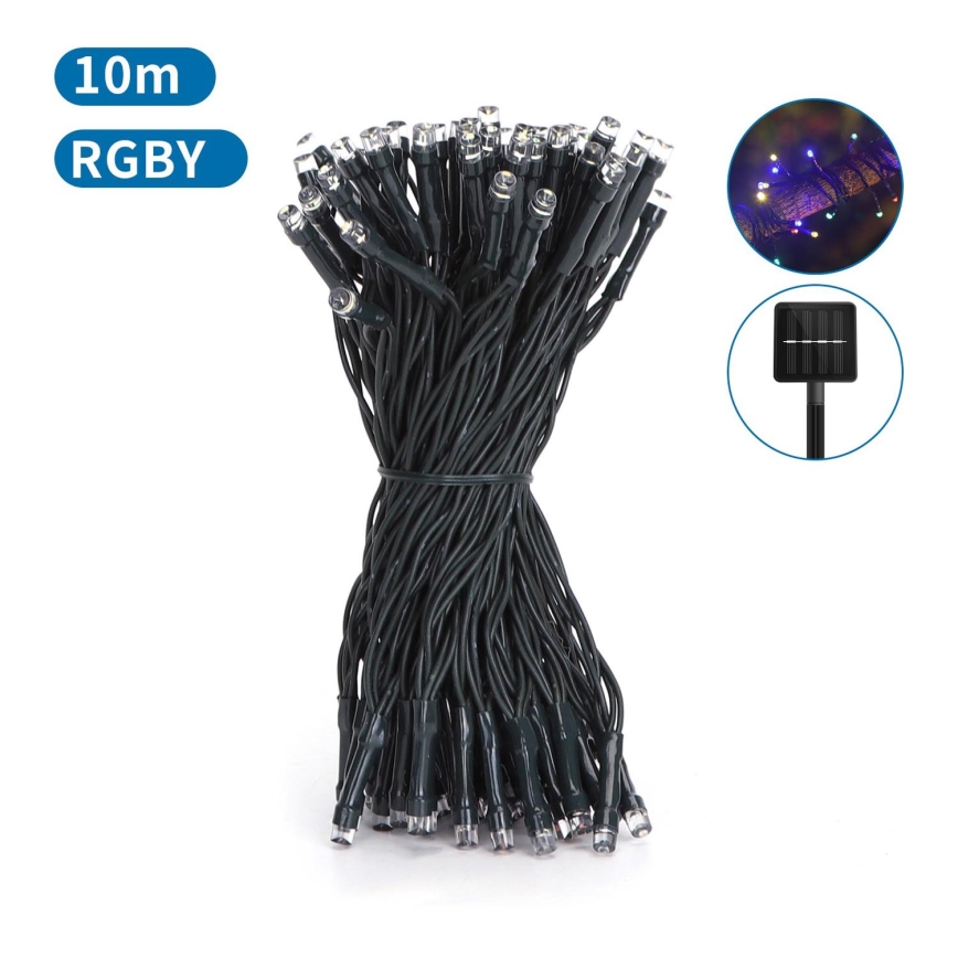 Aigostar - LED Solar Christmas chain 100xLED/8 functions 12m IP65 multicolor