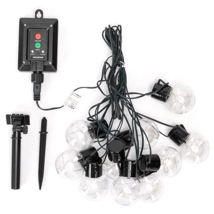 Aigostar - LED Solar Christmas chain 10xLED/8 functions 6,5m IP65 500 mAh multicolor