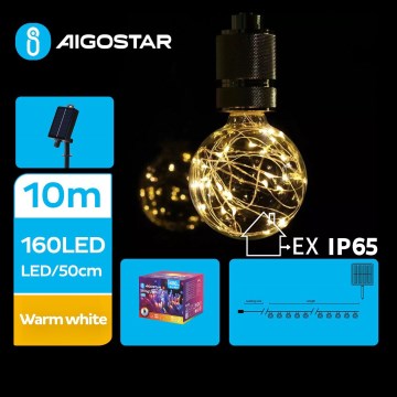 Aigostar - LED Solar Christmas chain 20xLED/8 functions 11,5m IP65 1200 mAh warm white