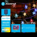 Aigostar - LED Solar Christmas chain 50xLED/8 functions 12m IP65 multicolor