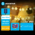 Aigostar - LED Solar Christmas chain 50xLED/8 functions 12m IP65 warm white