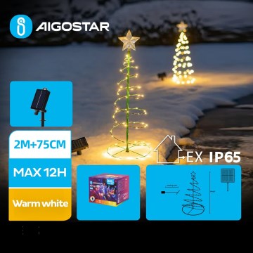 Aigostar - LED Solar Christmas decoration LED/0,26W/3,7V 75cm IP65 warm white
