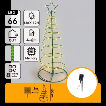Aigostar - LED Solar Christmas Decoration LED/0,59W/3,7V 100 cm IP65 130 mAh Tree Warm White