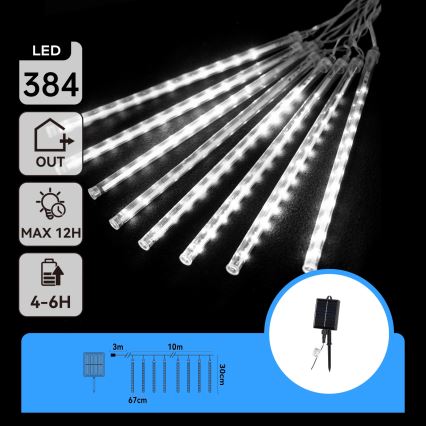 Aigostar - LED Solar Christmas String Lights 384 LEDs/13 m IP65 1200 mAh Cool White