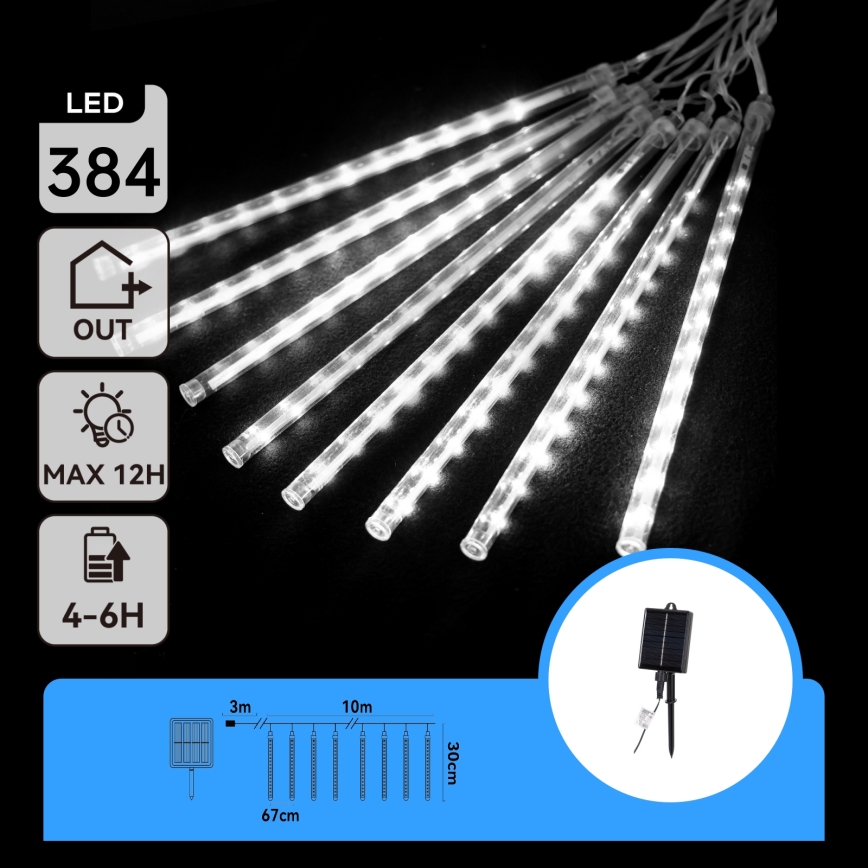Aigostar - LED Solar Christmas String Lights 384 LEDs/13 m IP65 1200 mAh Cool White