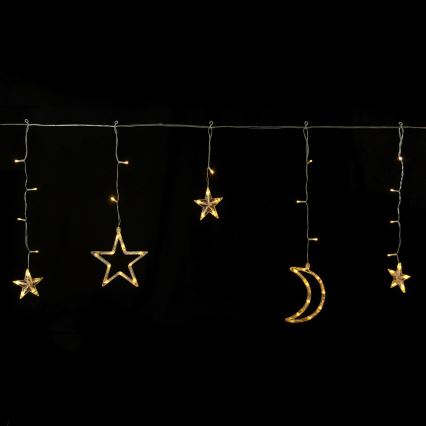 Aigostar - LED Solar String Lights, 120 LEDs / 8 Modes, 3 x 0.6 m, 500 mAh, IP65, Warm White