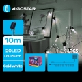 Aigostar - LED Solar Christmas string lights 20xLED/8 functions 11.5 m 1200 mAh IP65 cool white
