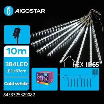 Aigostar - LED Solar Christmas String Lights 384 LEDs/13 m IP65 1200 mAh Cool White