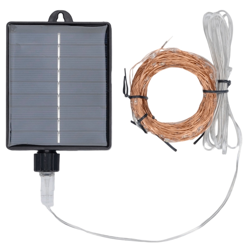 Aigostar - Solar LED Christmas string lights 500 LEDs / 8 functions 52m IP65 warm white 1200 mAh