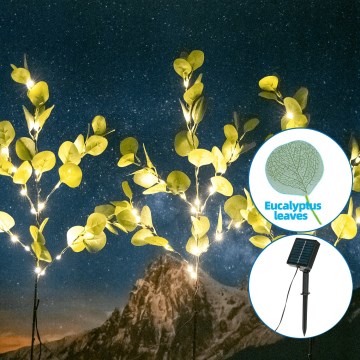 Aigostar - LED Solar decoration 60xLED/3,5m IP65 warm white eucalyptus