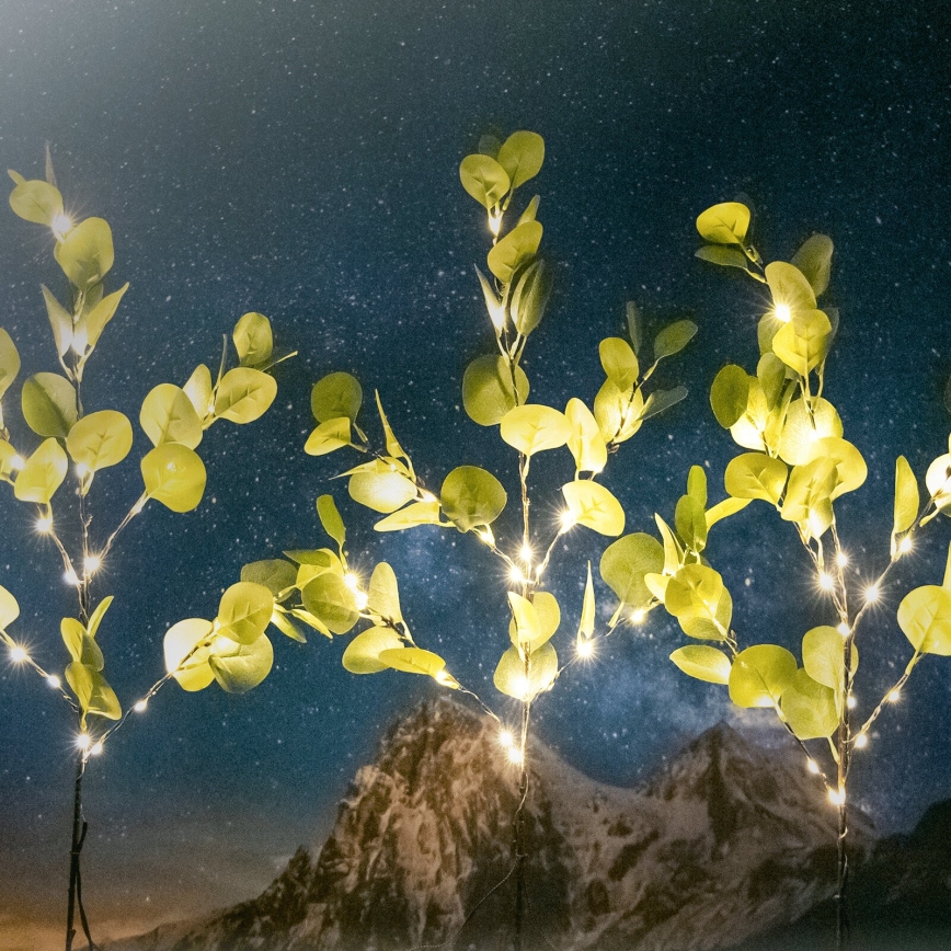 Aigostar - LED Solar decoration 60xLED/3,5m IP65 warm white eucalyptus