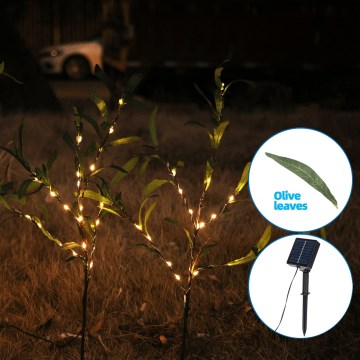 Aigostar - LED Solar decoration 60xLED/3,5m IP65 warm white olive