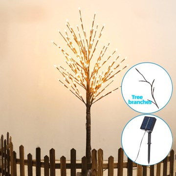Aigostar - LED Solar decoration 64xLED/3,2m IP65 warm white tree