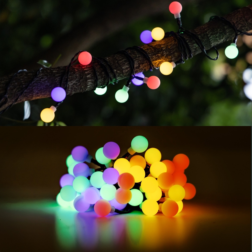 Aigostar - LED Solar decorative chain 50xLED/8 functions 12m IP65 multicolor