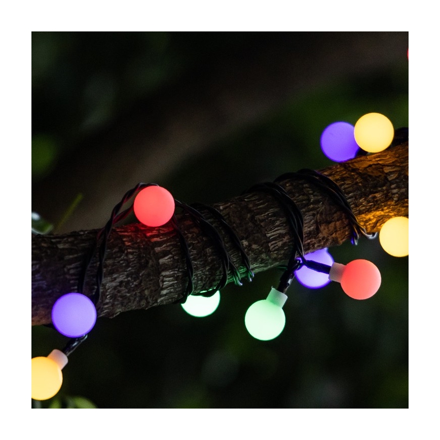 Aigostar - LED Solar decorative chain 50xLED/8 functions 12m IP65 multicolor