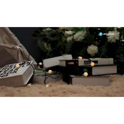 Aigostar - LED Solar decorative chain 50xLED/8 functions 12m IP65 800 mAh warm white