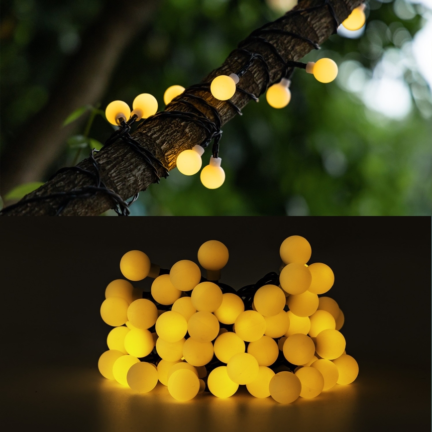 Aigostar - LED Solar decorative chain 50xLED/8 functions 12m IP65 800 mAh warm white