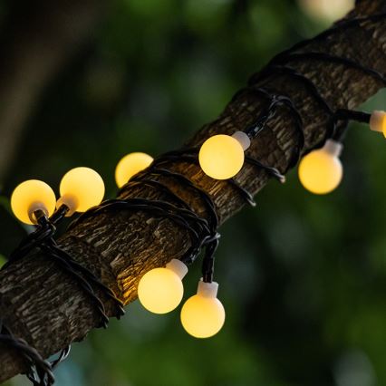 Aigostar - LED Solar decorative chain 50xLED/8 functions 12m IP65 800 mAh warm white