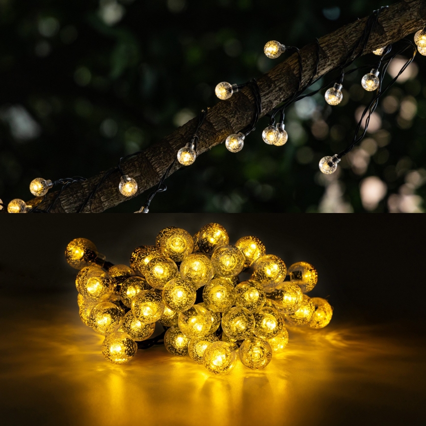 Aigostar - LED Solar decorative chain 50xLED/8 functions 12m IP65 800 mAh warm white