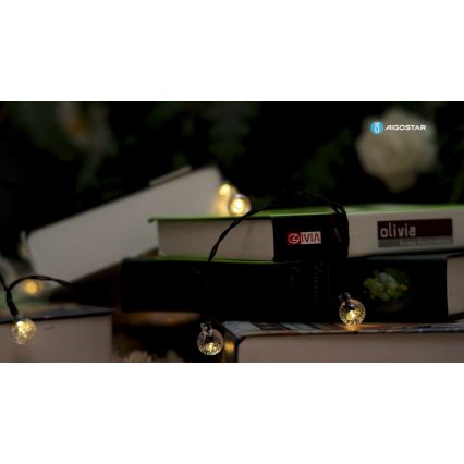 Aigostar - LED Solar decorative chain 50xLED/8 functions 12m IP65 800 mAh warm white