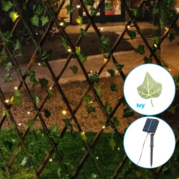 Aigostar - LED Solar Decorative Lights 148xLED/2x1,2m IP65 300 mAh warm white ivy