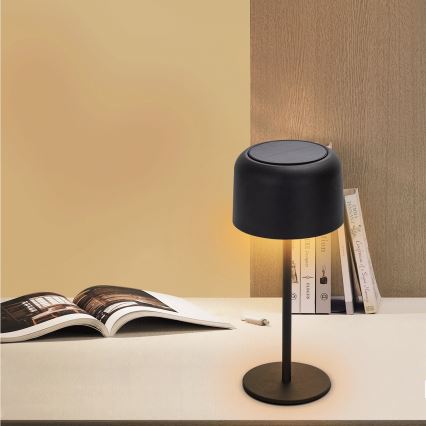 Aigostar - LED Solar dimmable rechargeable table lamp LED/3W/5V 2200mAh black IP54