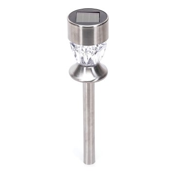 Aigostar - LED Solar Lamp, 1.2 lm, 1.2 V, 35.5 cm, Matte Chrome, 2700 K, IP44, 100 mAh