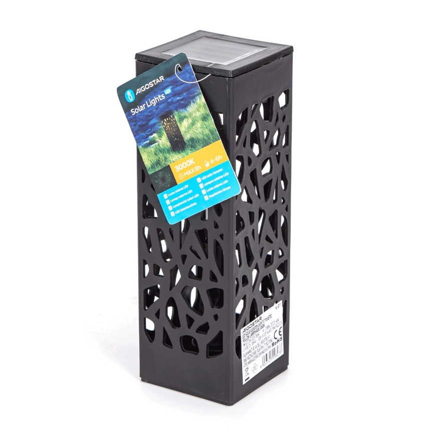 Aigostar - LED Solar lamp LED/0,006W/1,2V 28,5 cm black 6500K IP44