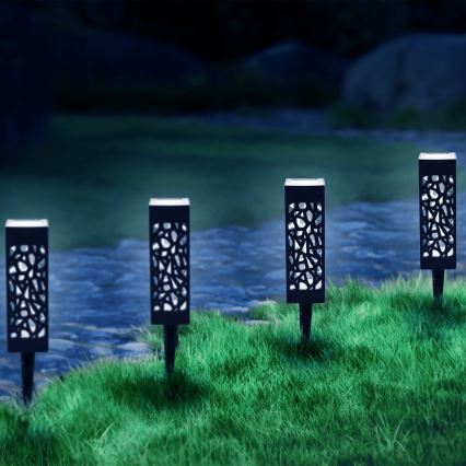 Aigostar - LED Solar lamp LED/0,006W/1,2V 28,5cm black 6500K  IP44