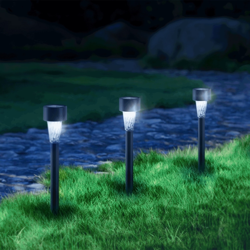 Aigostar - LED Solar lamp LED/0,006W/1,2V 40 mAh 29,5 cm black 6500K IP44