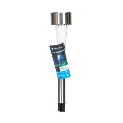 Aigostar - LED Solar lamp LED/0,006W/1,2V 29,5 cm matte chrome 6500K IP44