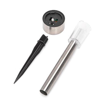 Aigostar - LED Solar lamp LED/0,006W/1,2V 29,5 cm matte chrome 6500K IP44