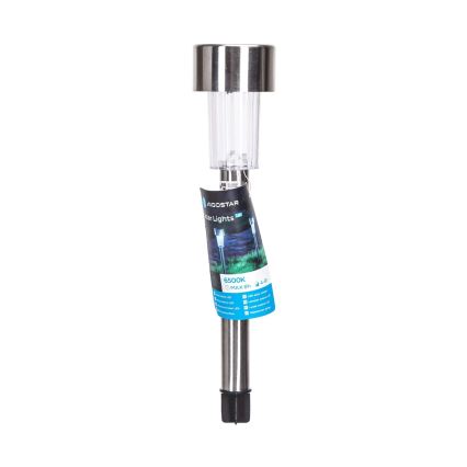 Aigostar - LED Solar lamp LED/0,006W/1,2V 29,5 cm matte chrome 6500K IP44