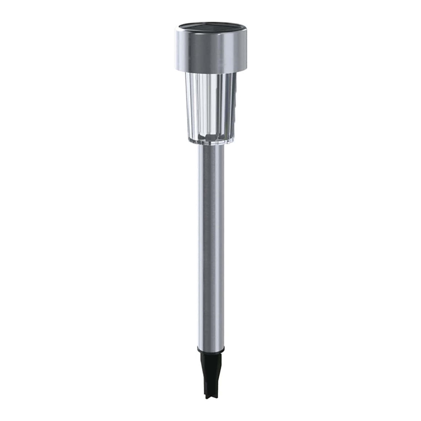 Aigostar - LED Solar lamp LED/0,006W/1,2V 29,5 cm matte chrome 6500K IP44