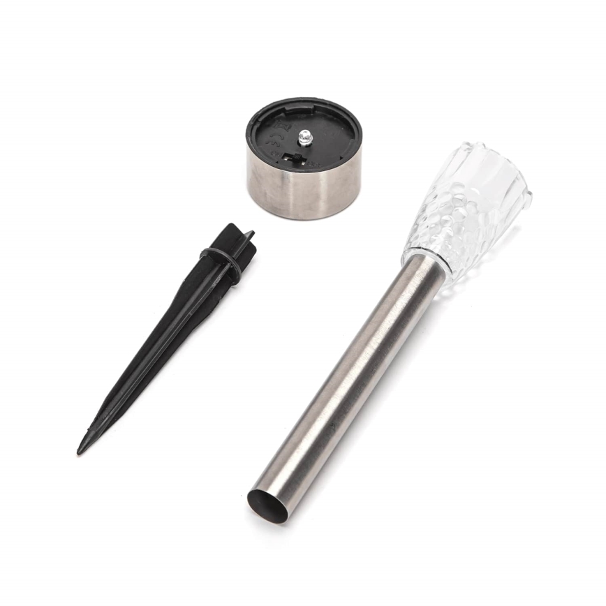 Aigostar - LED Solar lamp LED/0,006W/1,2V 29,7 cm matte chrome 6500K IP44