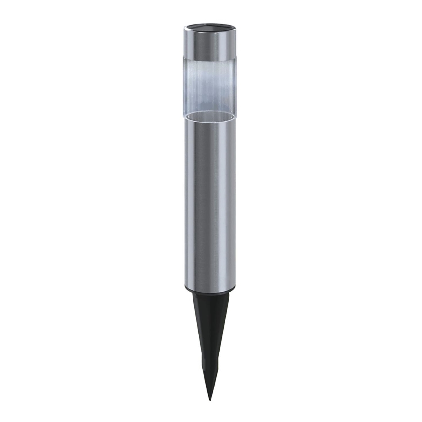 Aigostar - LED Solar lamp LED/0,006W/1,2V 31,5 cm matte chrome 6500K IP44