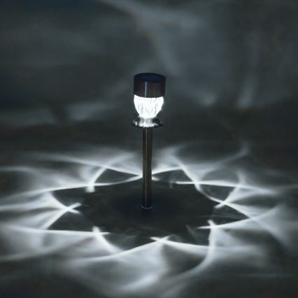 Aigostar - LED Solar lamp LED/0,006W/1,2V 35,5cm matte chrome 100 mAh 3000K IP44