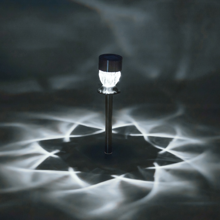 Aigostar - LED Solar lamp LED/0,006W/1,2V 35,5cm matte chrome 100 mAh 3000K IP44