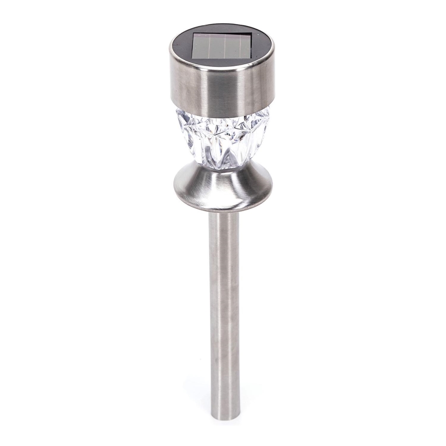 Aigostar - LED Solar lamp LED/0,006W/1,2V 35,5cm matte chrome 100 mAh 3000K IP44