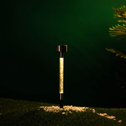 Aigostar - LED Solar lamp LED/0,006W/1,2V 36,7cm matte chrome 2700K IP44