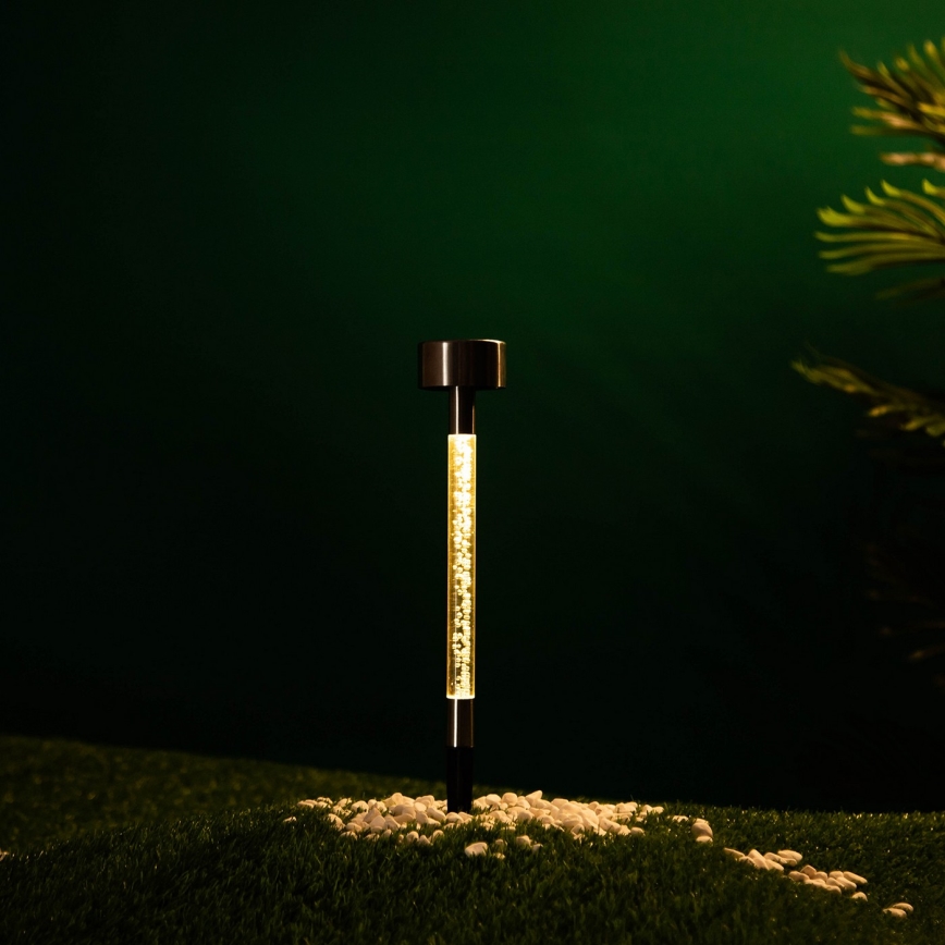 Aigostar - LED Solar lamp LED/0,006W/1,2V 36,7cm matte chrome 2700K IP44