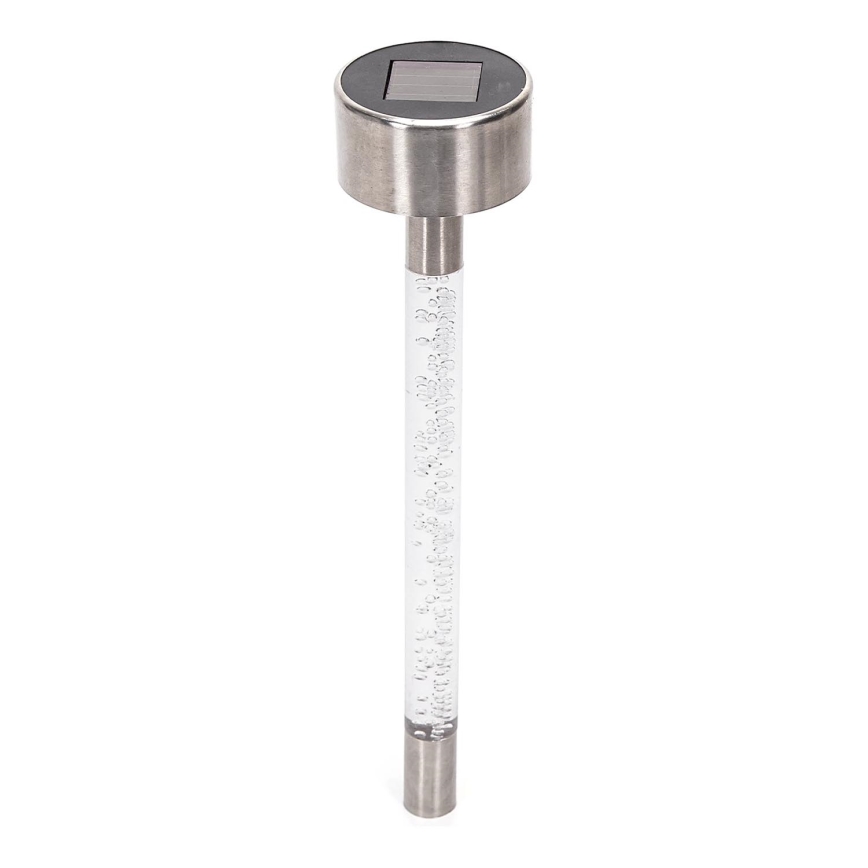 Aigostar - LED Solar lamp LED/0,006W/1,2V 36,7cm matte chrome 2700K IP44