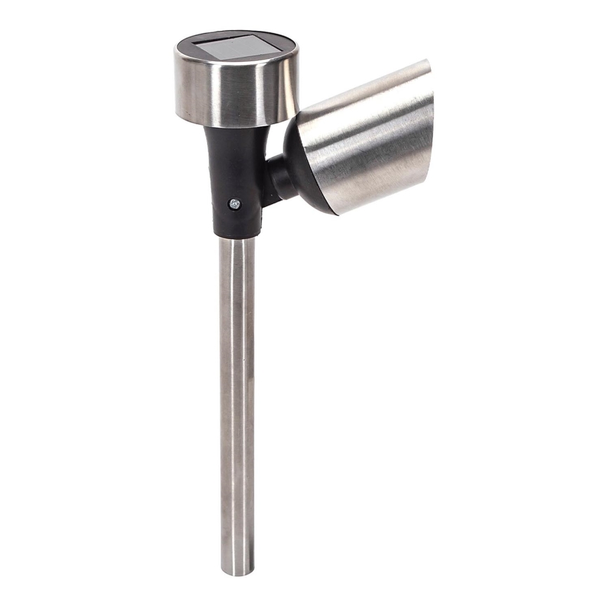 Aigostar - LED Solar lamp LED/0,006W/1,2V 37,5cm matte chrome 40 mAh 6500K IP44
